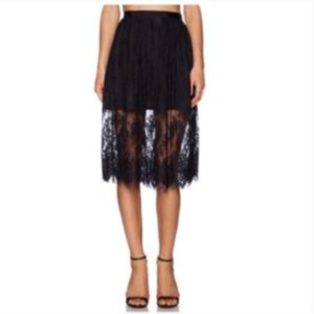 LOVERS + FRIENDS Black Lace Overlay Skirt - Small